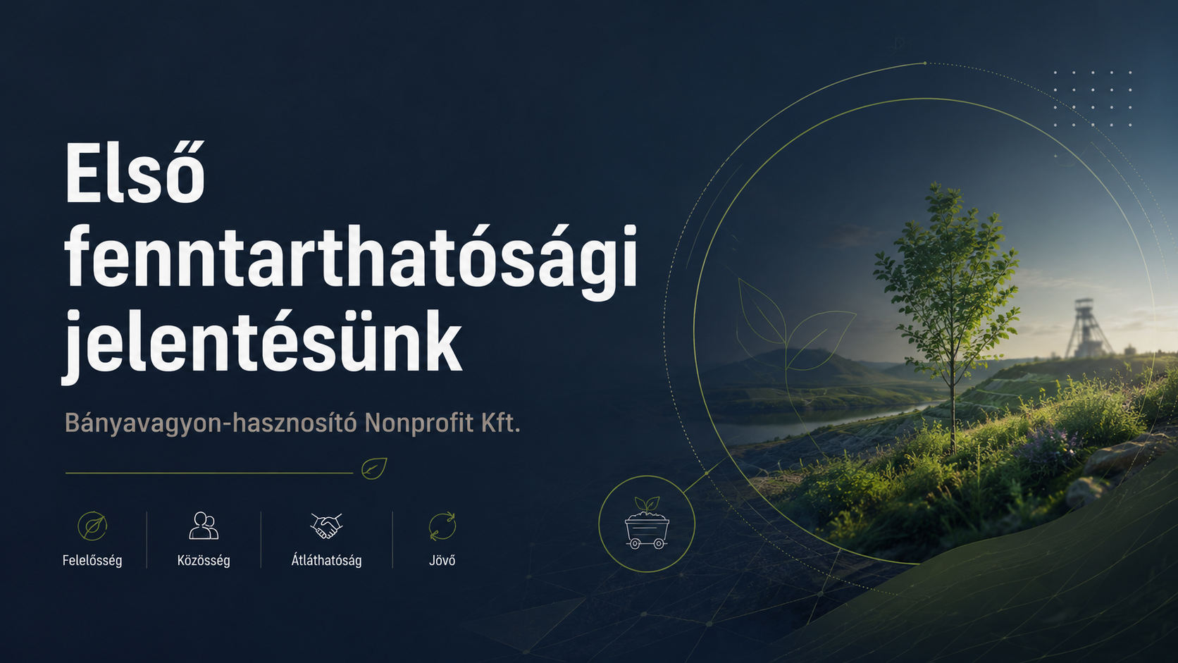 Bányavagyon-hasznosító Nonprofit Közhasznú Kft. első fenntarthatósági jelentése.